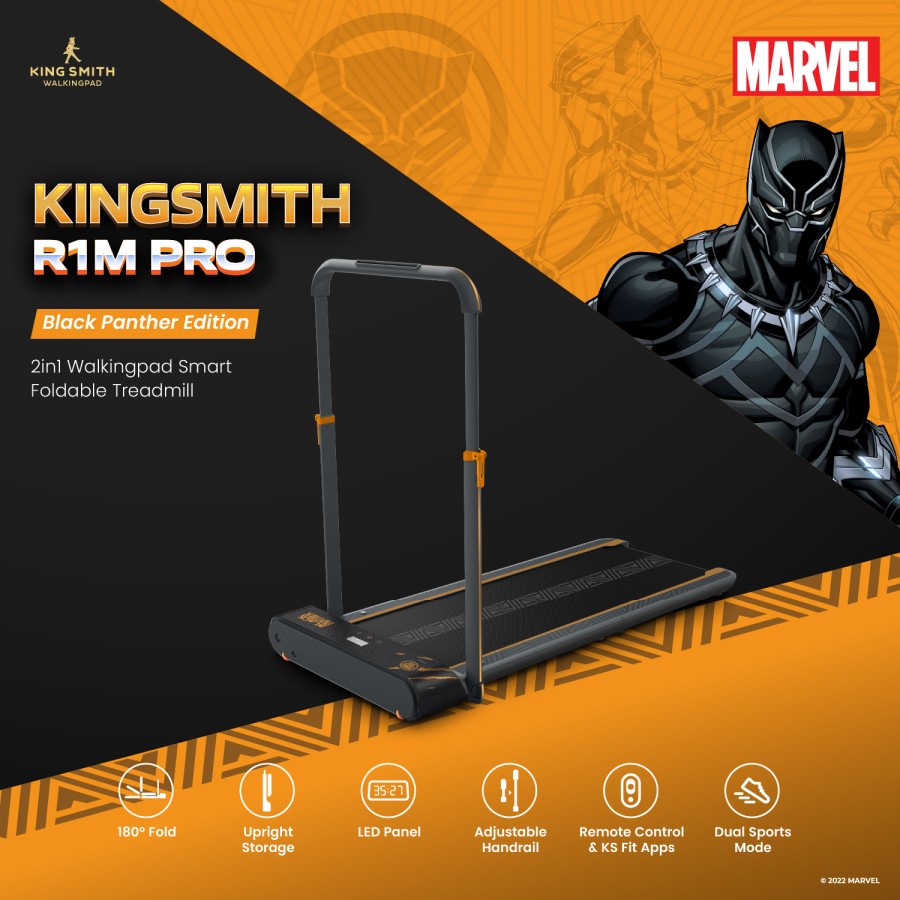 Kingsmith WalkingPad R1M PRO BLACK PANTHER EDITION Foldable Treadmill - Garansi Resmi