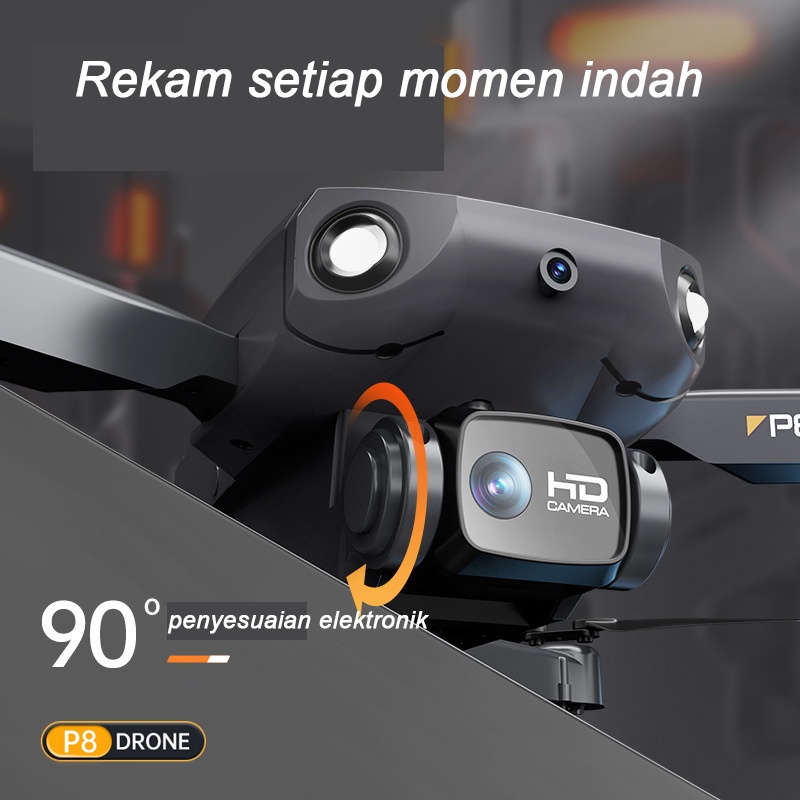 2022 Drone p8 Pro Dengan Kamera HD Drone WiFi FPV Dual Kamera Drone 4K Kamera HD Posisi Visual P8 Drone 4k Dual Camera 2.4G Wifi Optical FLow Anti Nabrak Quadcopter