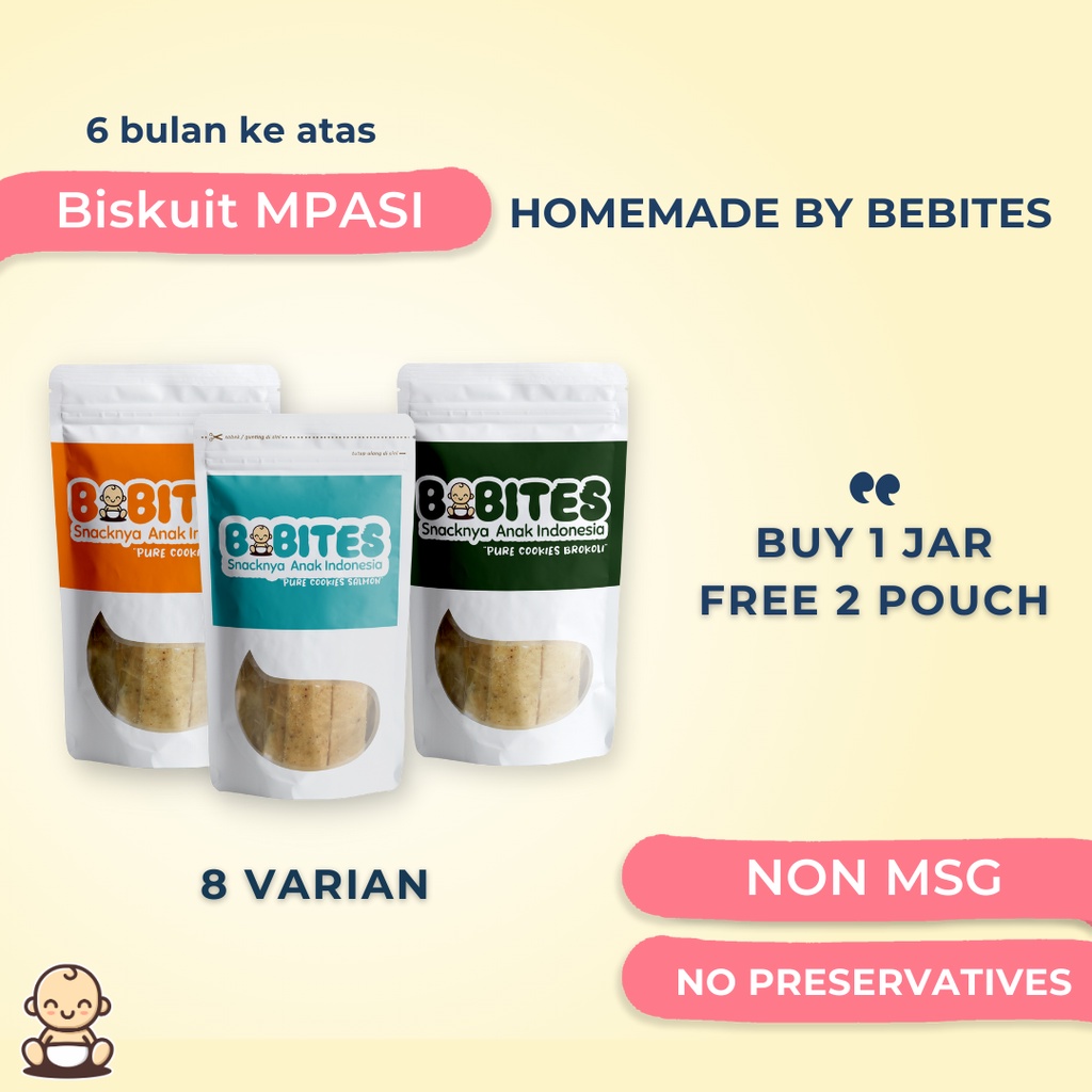 [A3] Snack Cemilan Biskuit Bayi Camilan Makanan Bayi Anak Mpasi Baby 6 Bulan 8 Bulan 1 Tahun Organik Sehat Bebites