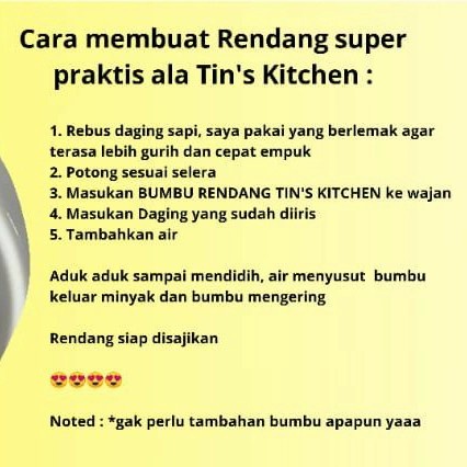 

Terlaris ✨ -Bumbu Rendang Tin's Kitchen 90gr. Bumbu masak instan praktis enak- 2.2.23