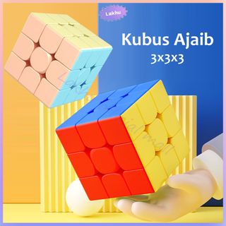 RUBIK 3X3 toys studio kualitas bagus import stickerless putaran smooth lancar kx722