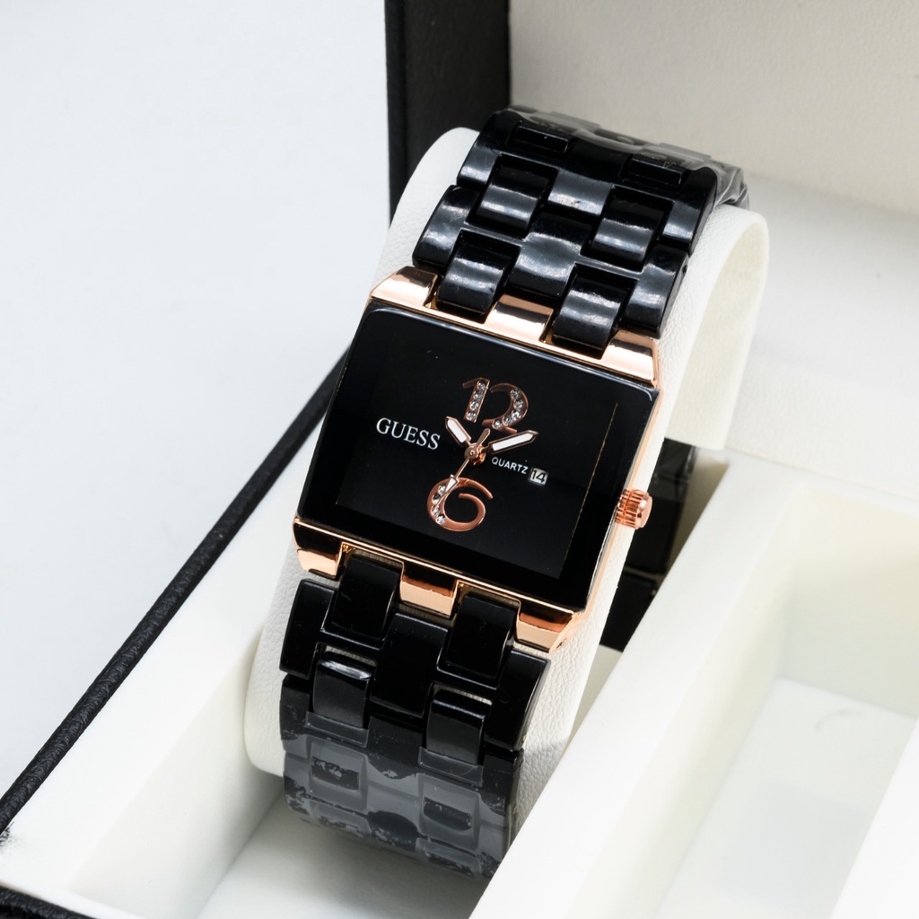 PROMO Jam Tangan Wanita Guess Rantai Mike Tipe GS45 Tanggal Aktif Free Box dan Baterai ( BISA COD )
