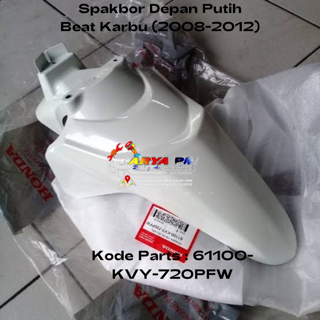 Slebor Spakbor Depan Honda Beat Karbu (2008-2012) Putih Original AHM 61100KVY720PFW