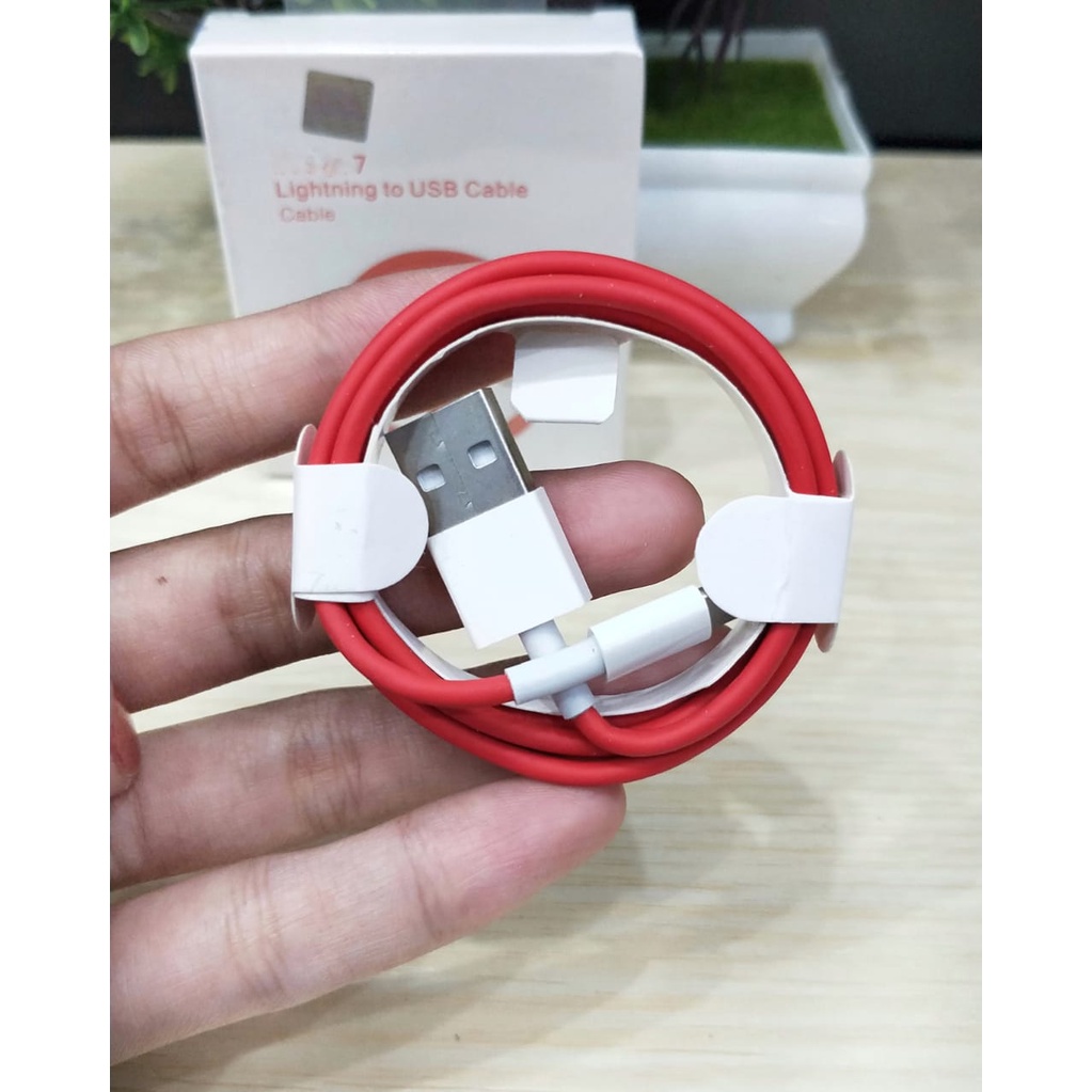 GROSIR Kabel charger Data IOS Lightning USB Fast Charging 2.4A-3.0A 1m kabel data vibox merah