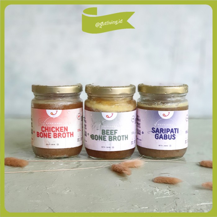

Kaldu Bone Broth & Meat Stock Benourish (Saripati Gabus, Beef dll)