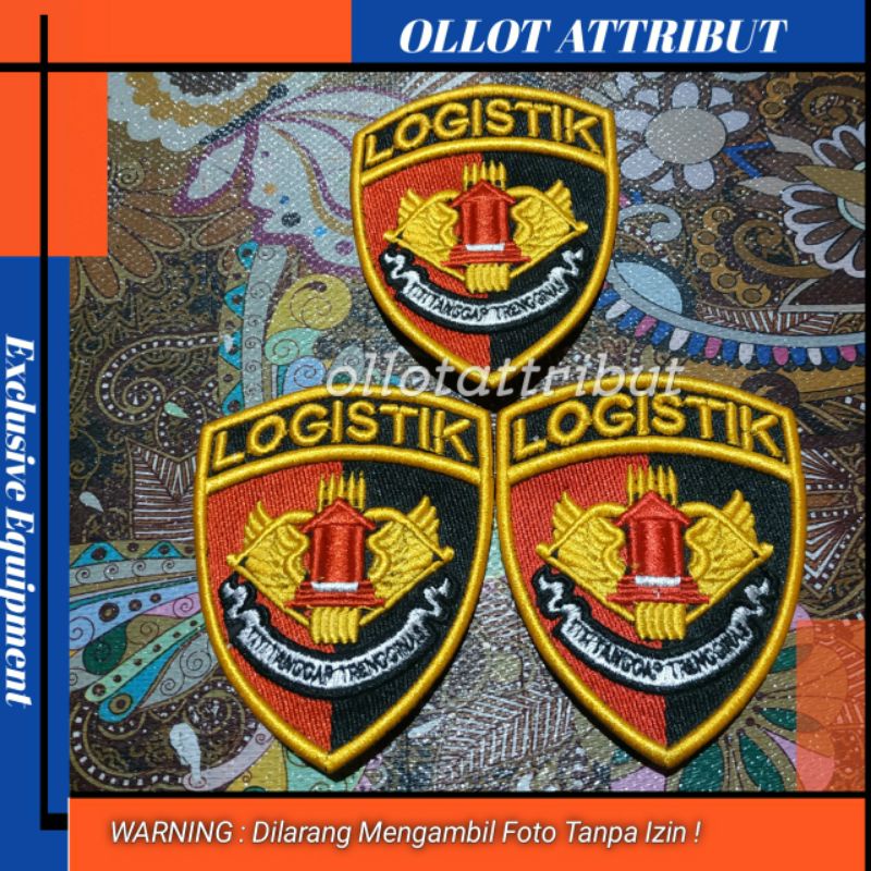 BET LENGAN LOGISTIK POLRI TIMBUL | LOGO LOGISTIK POLRI BORDIR