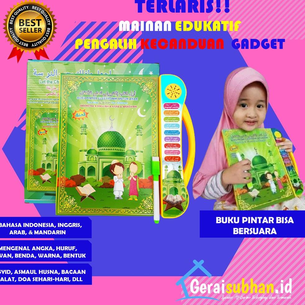 MURAH MERIAH Mainan Edukasi Anak Usia 1 2 3 4 5 tahun Ebook Muslim 4 bahasa Buku tar Bisa Bersuara