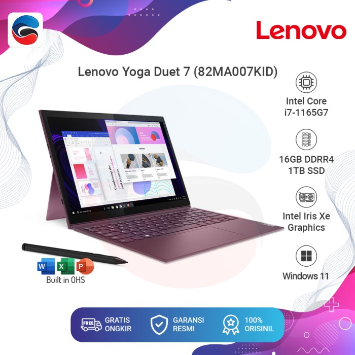 LENOVO Laptop Yoga Duet 7 13ITL6 / Intel Core i7-1165G7 / 1TB / 16GB / Win 11 [82MA007KID]