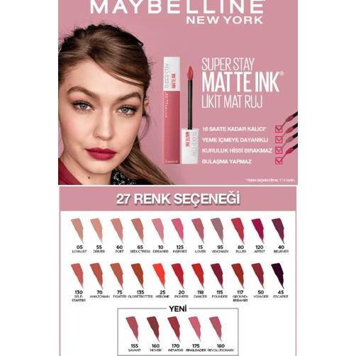 Ready Maybelline Super Stay Matte Ink Nude Series Original Turkey Poet 60 Loyalist 05 Driver 55