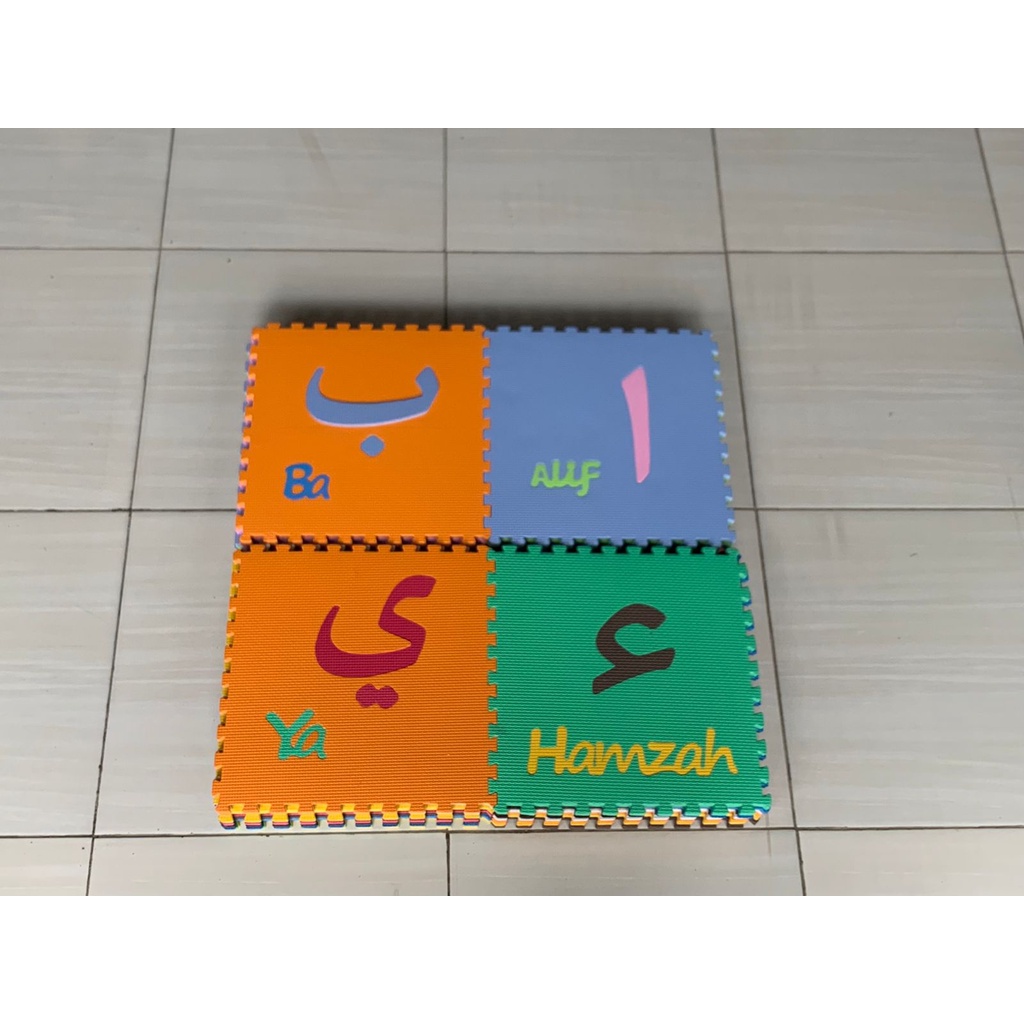 Matras Puzzle Huruf Hijaiyah 30x30x1 isi 30 pcs/ alad lantai/playmat/karpet mainan