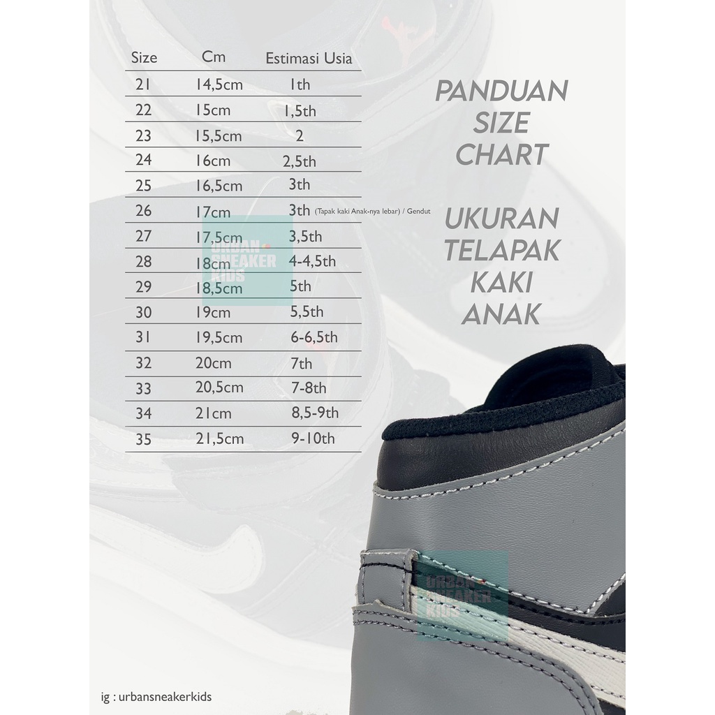 Sepatu Anak Laki Laki Sneakers Hitam Abu 26-30 Usia 3-10 Tahun - Urban Sneaker Kids