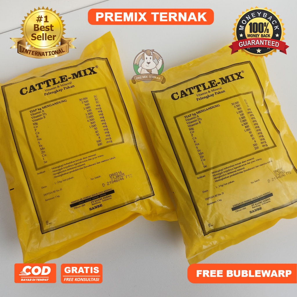 PREMIX CATTLE MIX 1 KG - PREMIX Penggemuk Sapi Kambing Hewan Ternak premix cattle mix sanbe