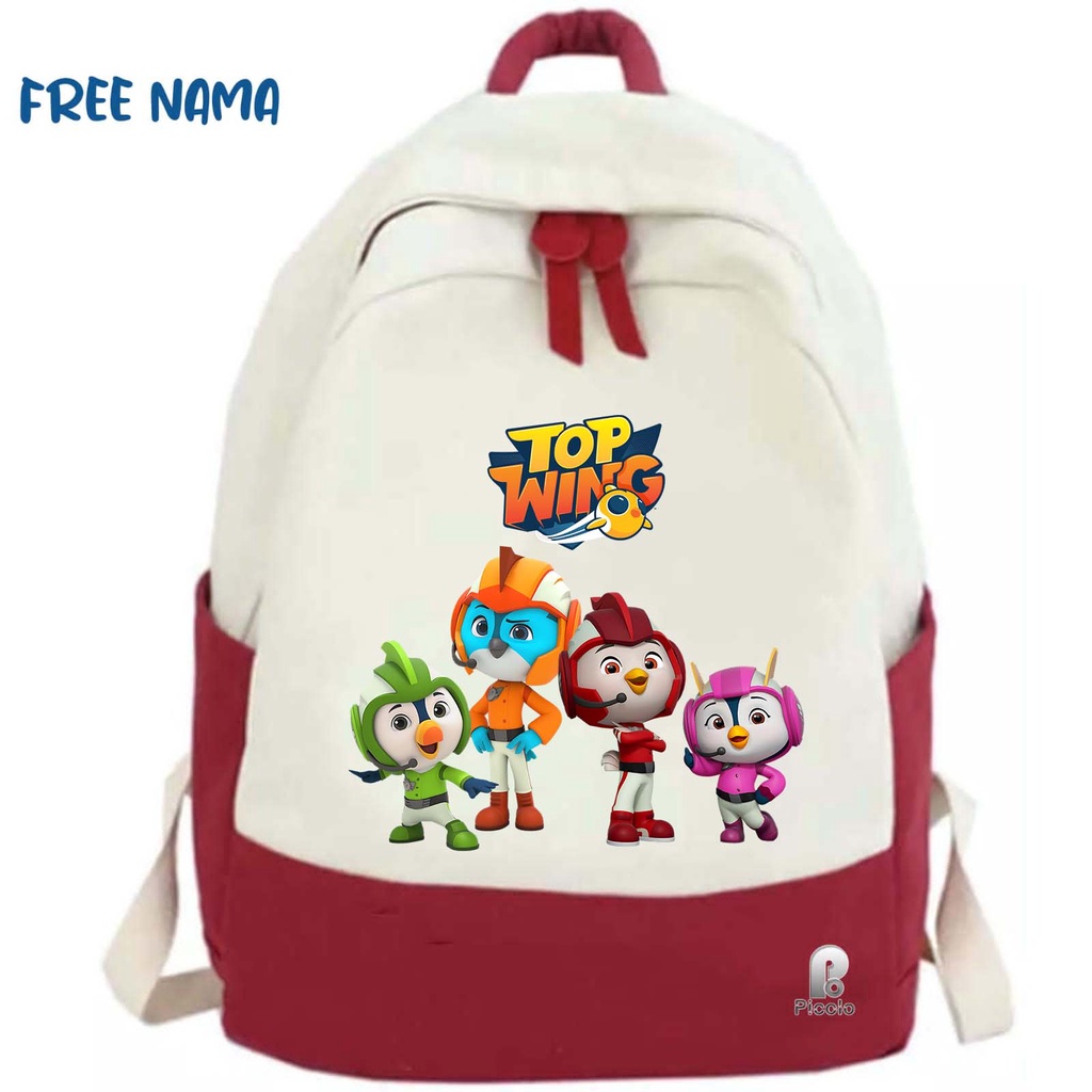 TAS RANSEL SEKOLAH BACKPACK ANAK MOTIF TOP WING UNISEX (FREE NAMA)