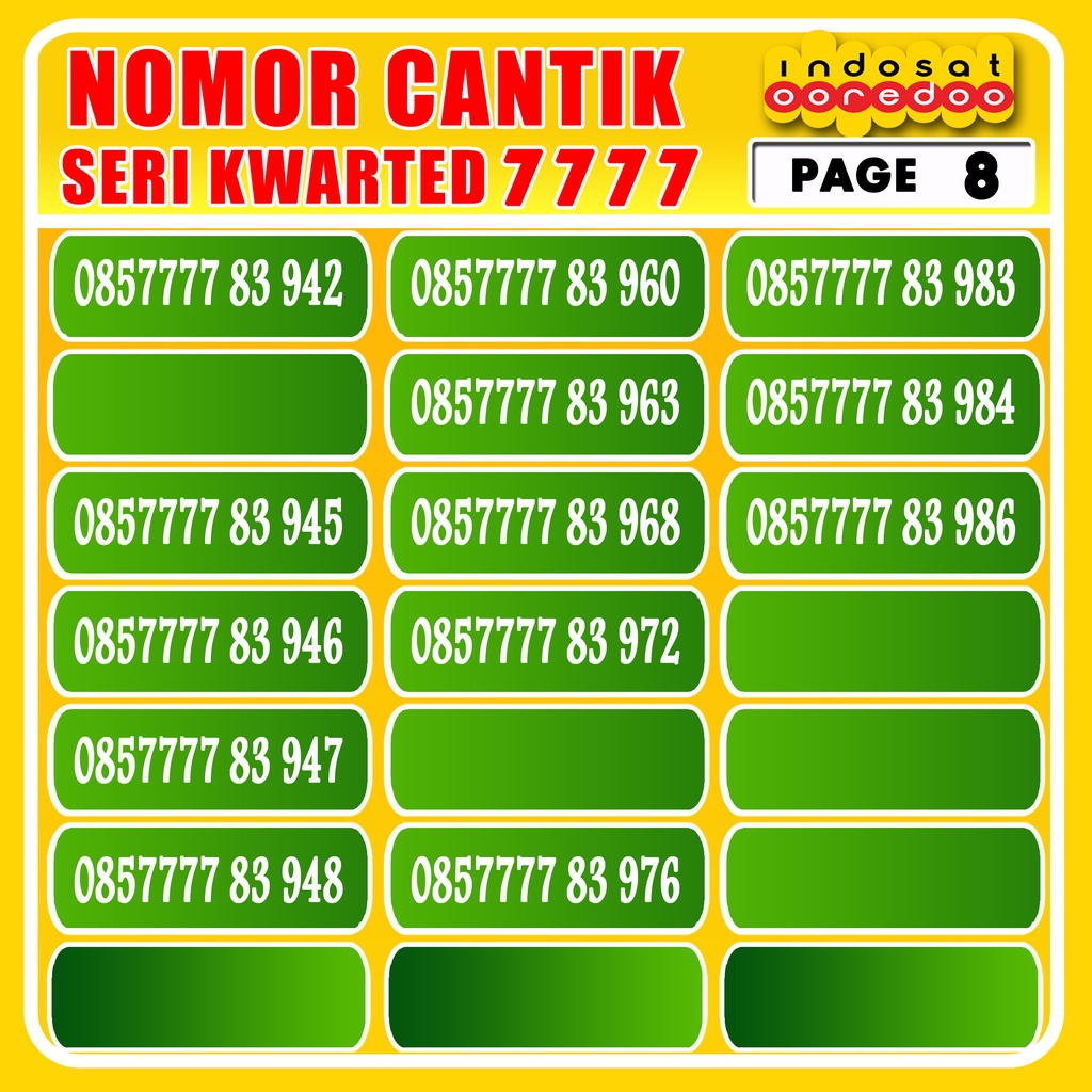 Kartu Perdana Nomor Cantik Indosat Tripel Murah