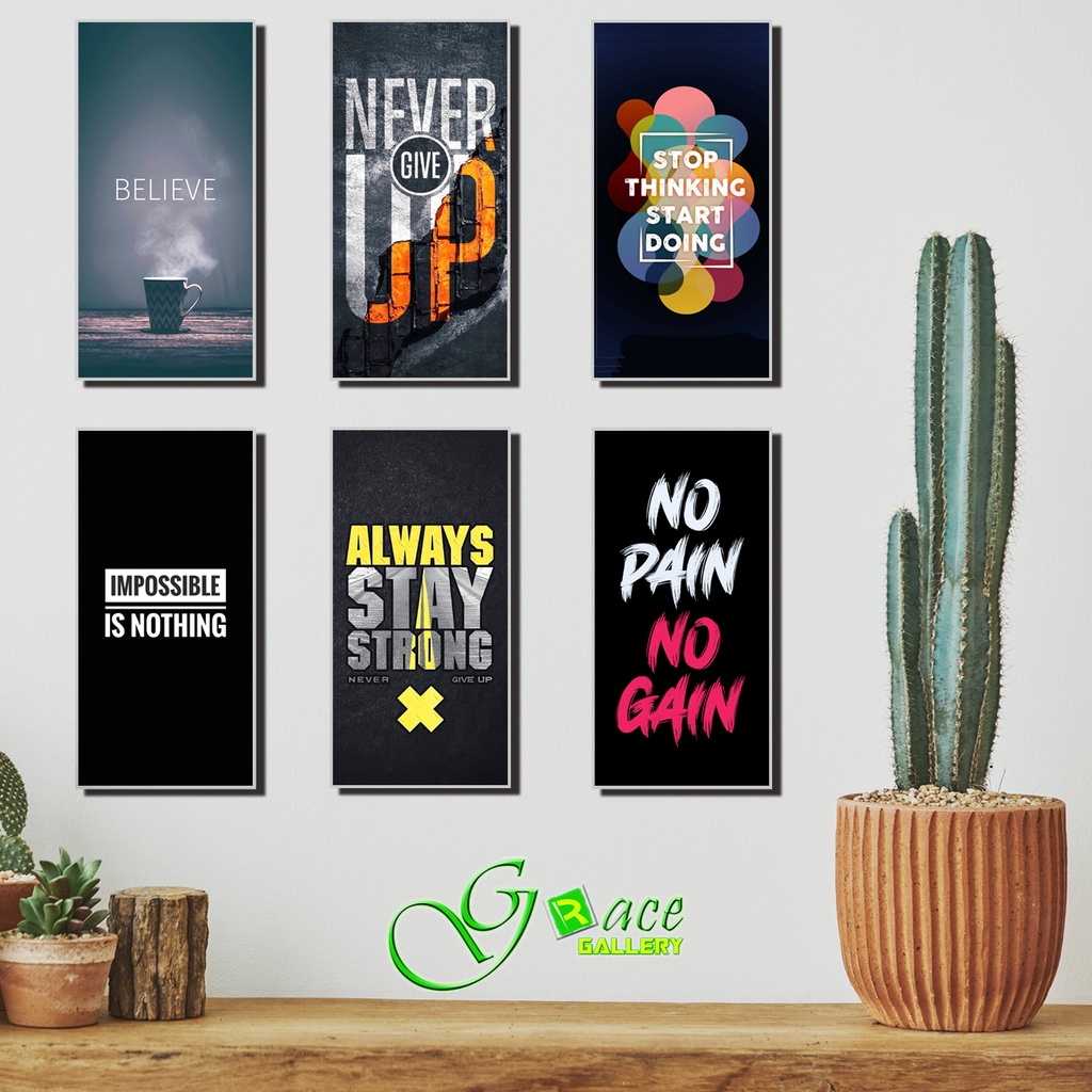 Wall Decor Rumah Pajangan Kamar Poster Dekorasi Hiasan Dinding 15x30 Motif Quotes Aesthetic Grafity 