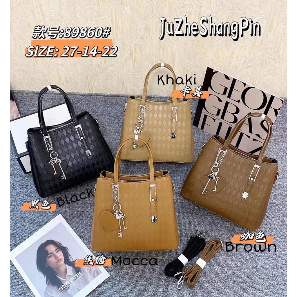 Tas Selempang Slempang Bahu Tenteng Jinjing Kulit Kerja Medium Fashion Wanita Import Premium