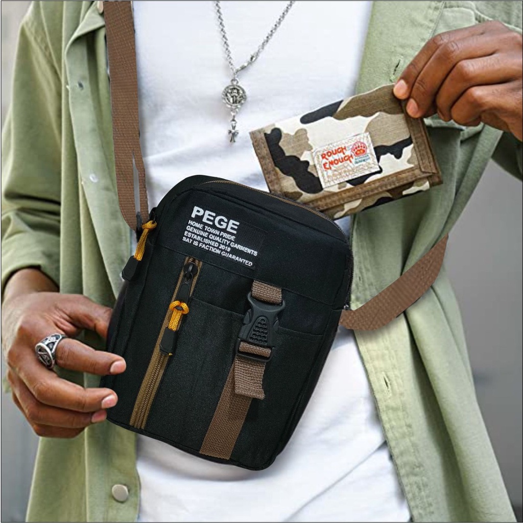 READY Tas Sling Bag Pria Model Terbaru  - Tas Selempang Pria PEGE