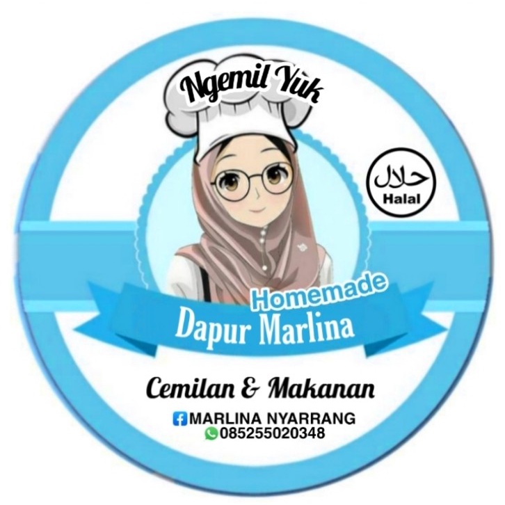 

(MINIMAL ORDER 100 PCS) STIKER PRODUK KEMASAN CEMILAN CROMO GLOSSY WARNA BIRU