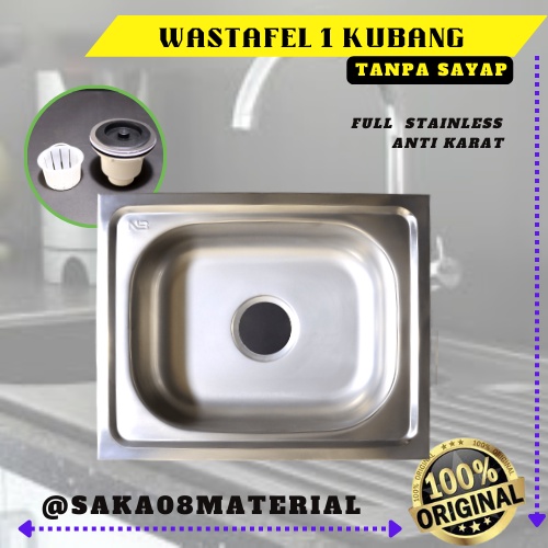 Promo Jual Bak Cuci Piring 1 Lubang Tanpa Sayap Bonus Afur Merk Prestile Original Terbaru / Wastafel