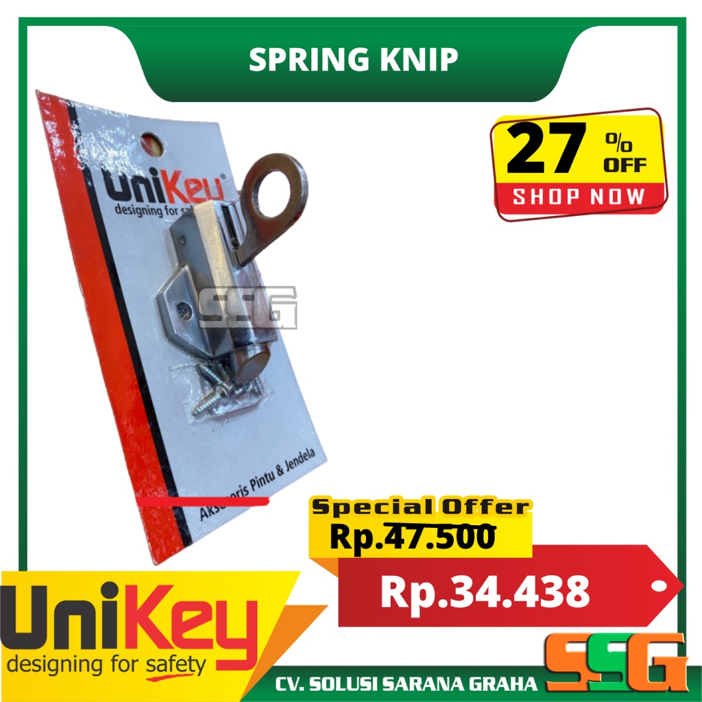 Spring Knip UNIKEY UK 820 SN/CP Pengunci Jendela Kunci Jendela