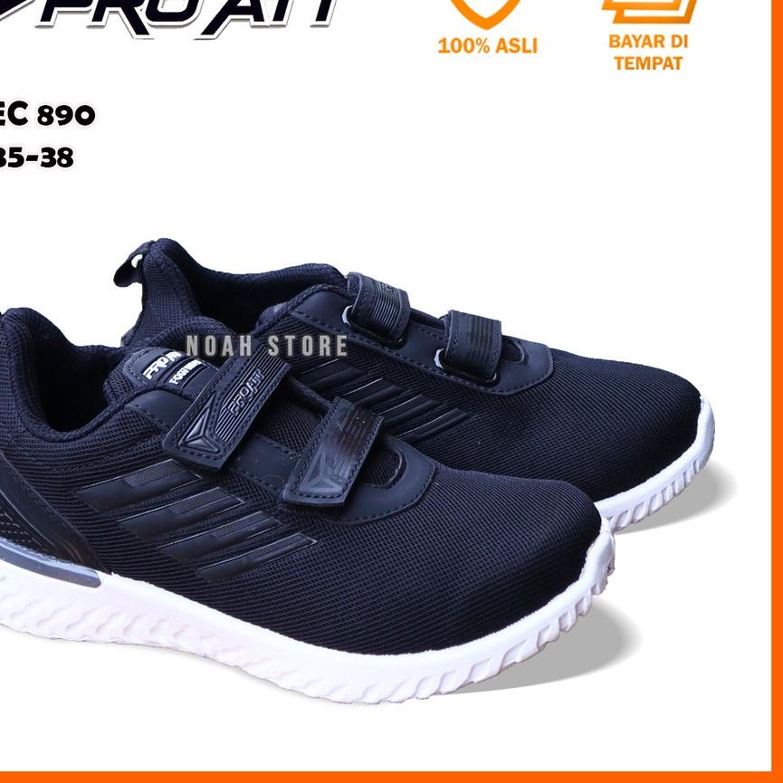 ✫ NOAH - PRO ATT TEC 890 Perekat 31- 38 / Sepatu Sekolah Hitam / Sepatu Perekat Anak ➸