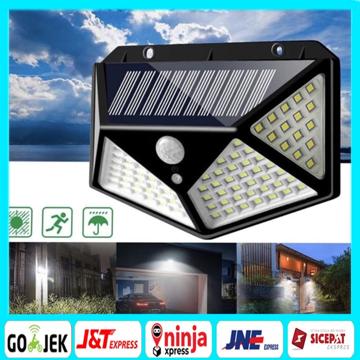 Lampu Taman 100 Led Solar Cell Sensor Gerak Motioon / Lampu Outdoor 100 LED Solarcell Tenaga Surya