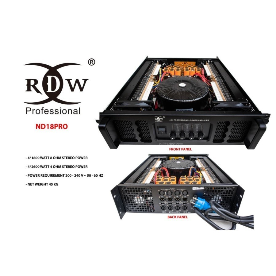 Power Amplifier RDW ND18 PRO / ND18PRO / ND 18PRO ORIGINAL 4 channel