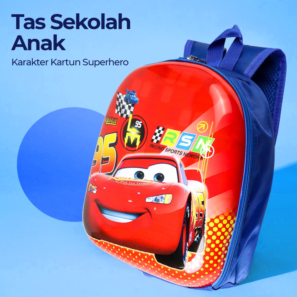 GV5 Zihui Tas Ransel Anak Sekolah Backpack Karakter Kartun Superhero Zh28 Red Or-i