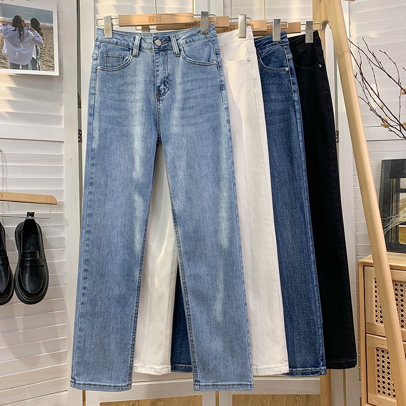 Biru Boyfriend Jeans Wanita / Highwaist Ada Melar Celana Denim/ Skinny Jeans Wanita /90CM Jeans