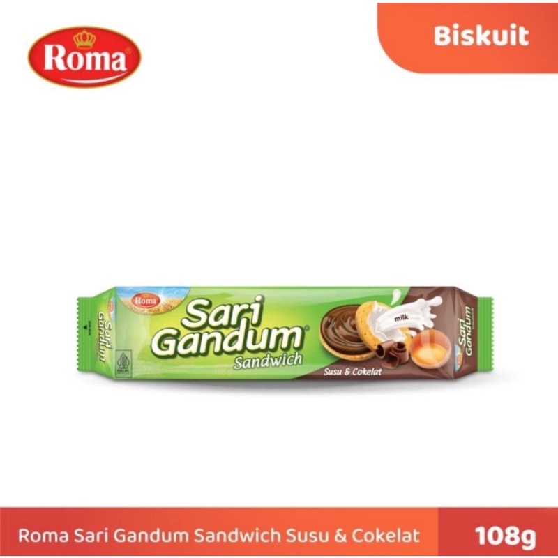 

Roma Sari Gandum Cokelat 108gr