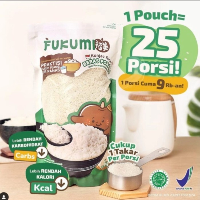 

FUKUMI BERAS PORANG POUCH 1 KG - SHIRATAKI / KONJAC RICE