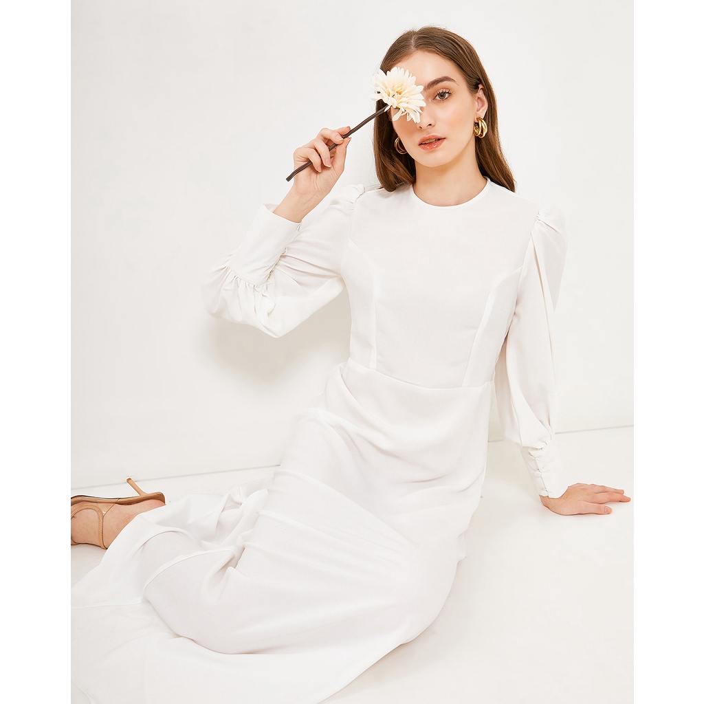 Audrey Dress in  Broken White | Dress Lebaran by STOVANE
