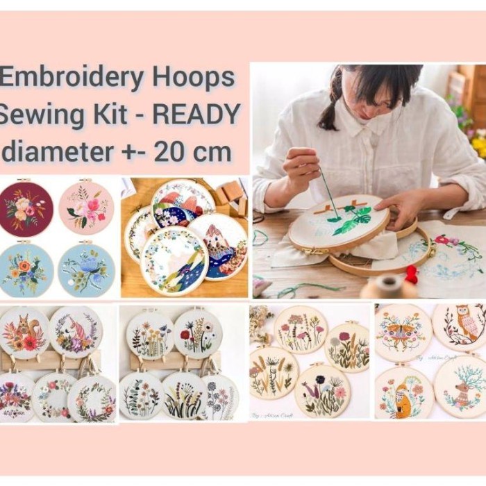 Terlaris Diy Embroidery Hoop Kit Sulaman Kristik Jahit Bordir With Hoop - Mix