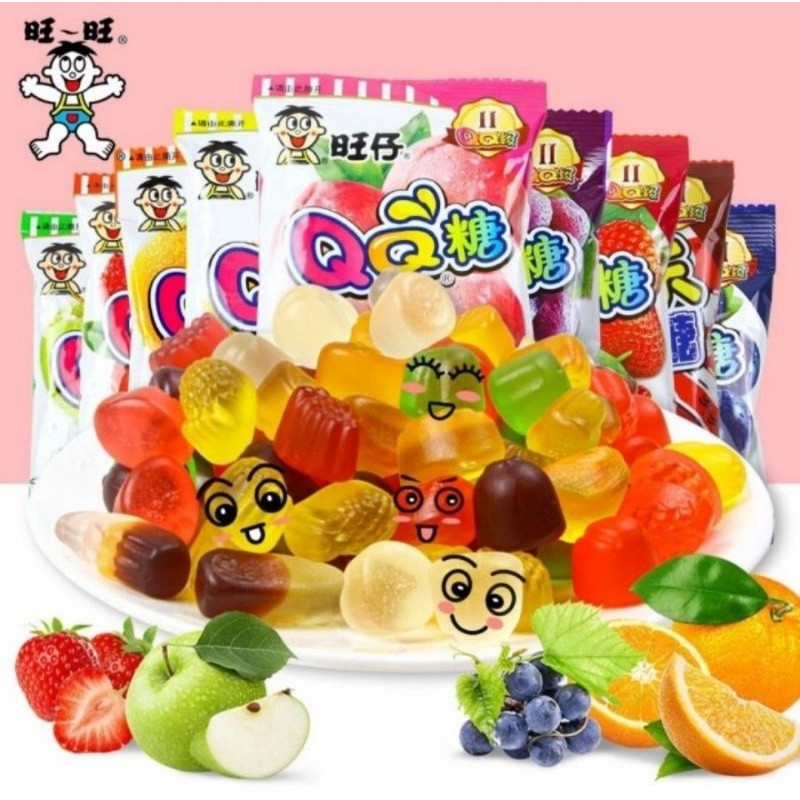 

PERMEN GUMMY WANG ZAI QQ GUMMY CANDY IMPORT PERMEN JELLY BUAH GUMMY RASA BUAH