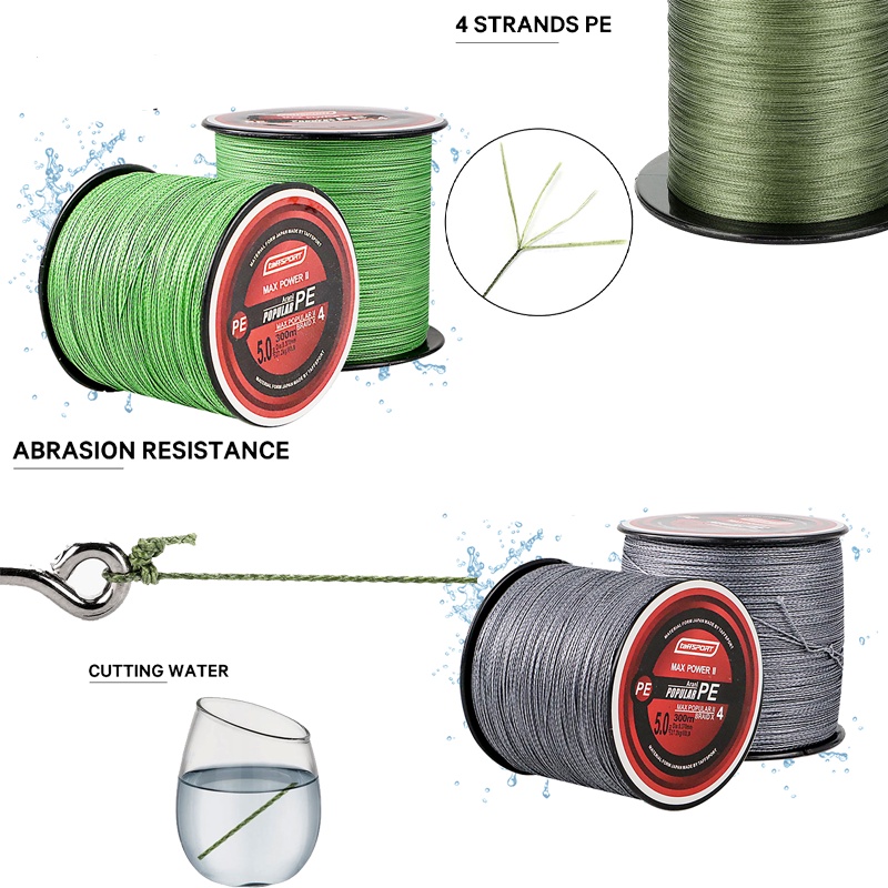 SENAR PE SENAR PANCING TALI PE BENANG PE PANCING BRAIDED TEBAL 0.4-8.0 PANJANG 300