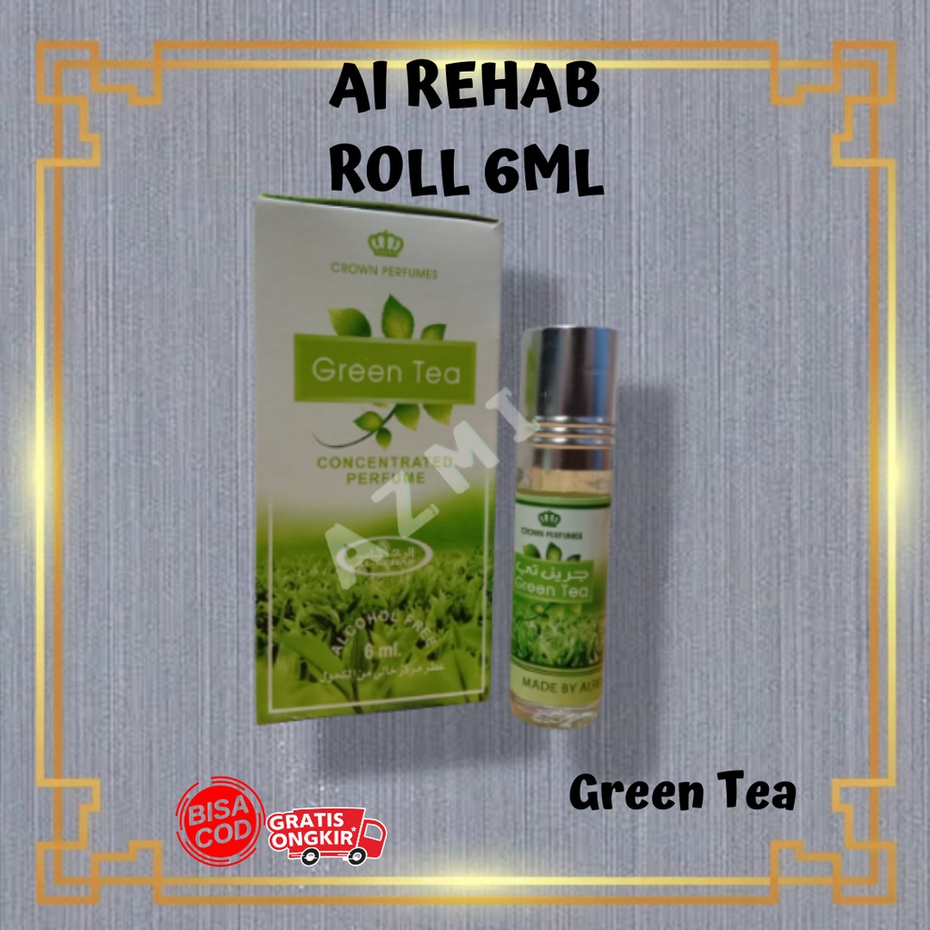 Parfum AL Rehab Green Tea ROLL 6ML Original Asli Saudi Arabia