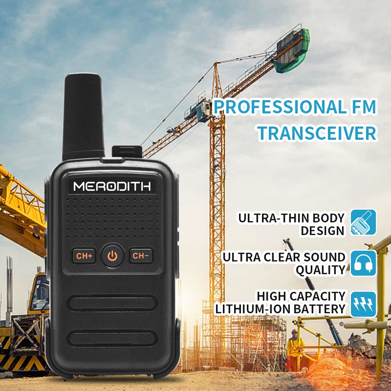 HT MERODITH C56 UHF Handy Talky TWO WAY RADIO BLACK walkie talkie 2 UNIT