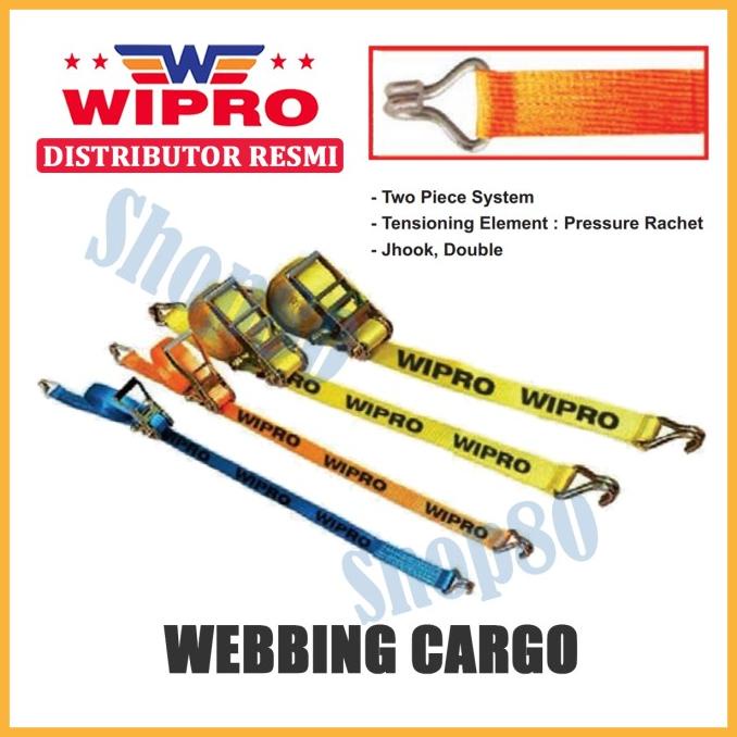 Wipro Webbing Cargo Track Belt Sabuk Barang 1 2 5 10 Ton 6m 8m 10m 12m