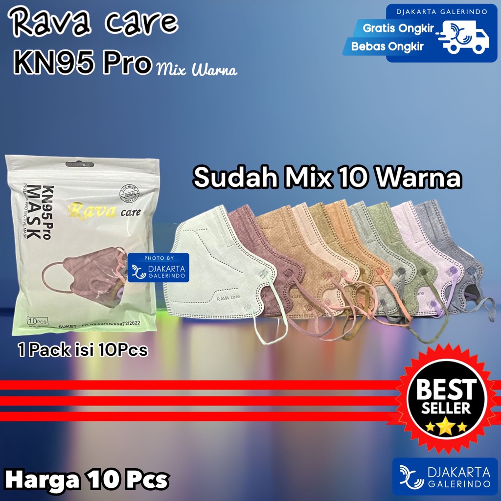 Masker KN95 Pro RAVA Care Mix Warna isi 10Pcs