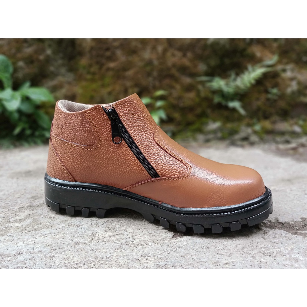 Sepatu Safety Pria King Kulit Asli Model Resleting