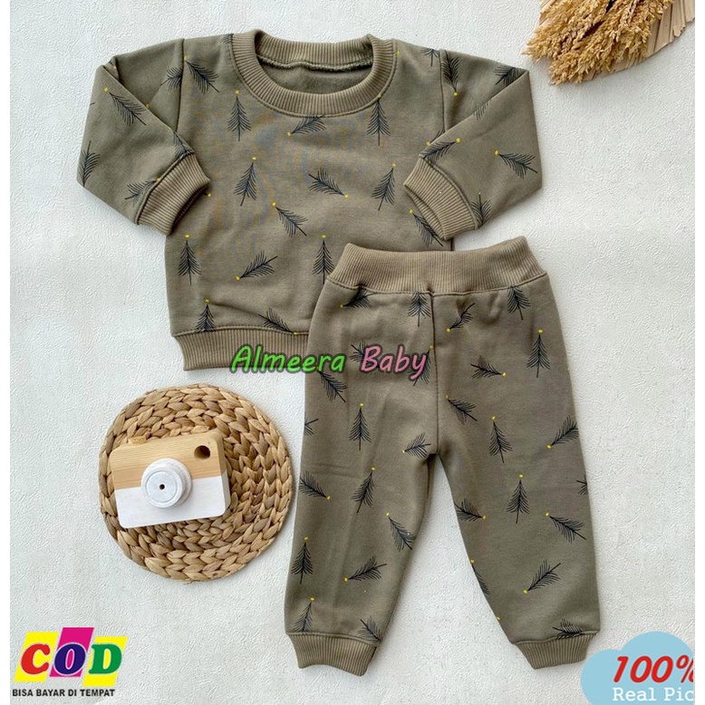 Setelan Baju Bayi Setelan Sweater Celana Joger Usia 3-12 Bulan Almeera Baby and Kids