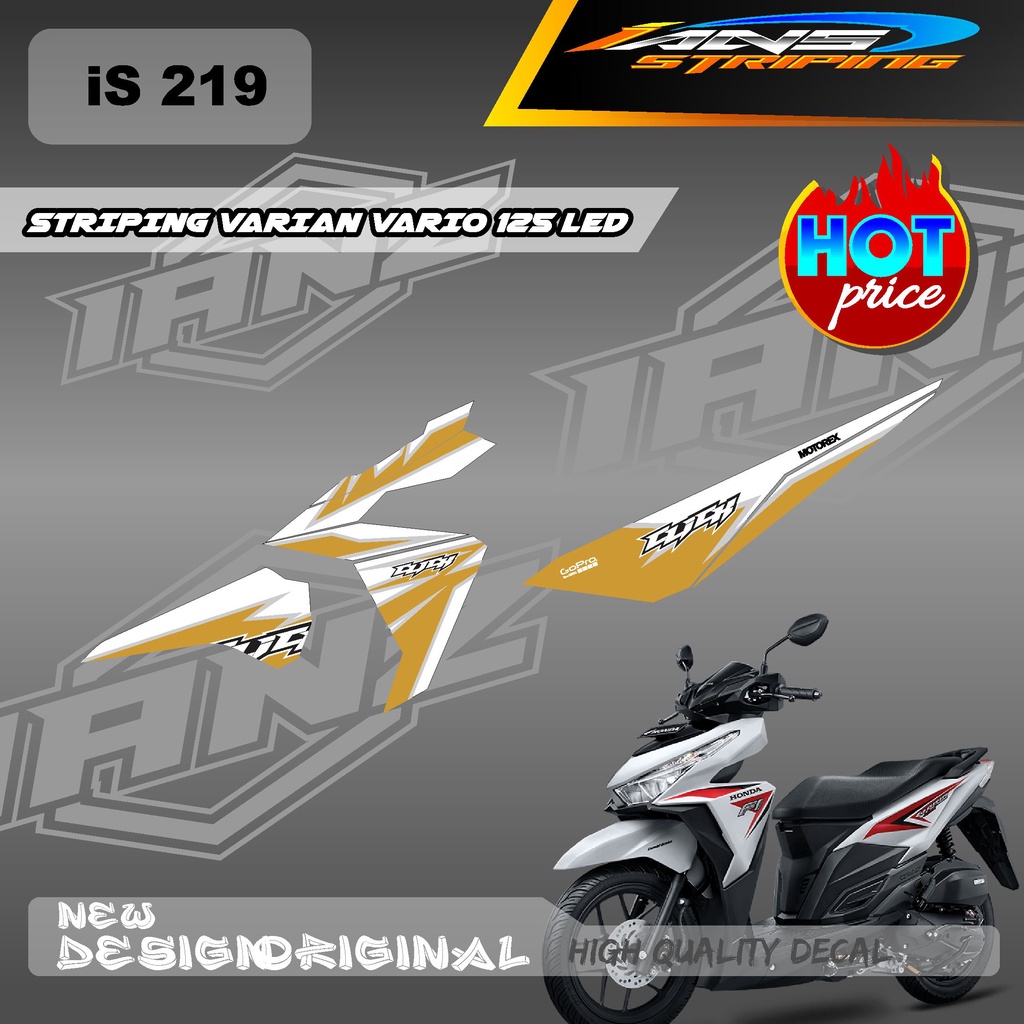 DECAL VARIO 125 LED CUSTOM WARNA / STIKER BODY STIPING VARIO 125 LED / DECAL KERETA HONDA VARIO 125 LED IS219