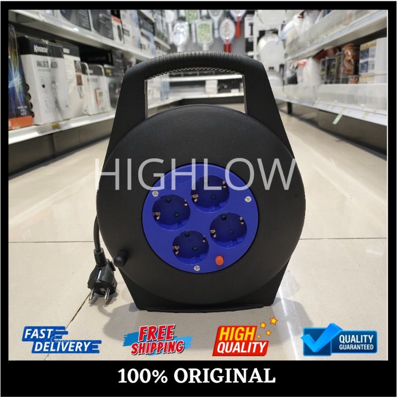 Krisbow Kabel Roll 10 Meter 4 Soket