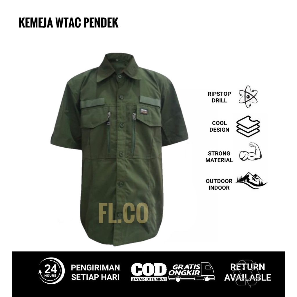 kemeja tactical wtac pendek / kemeja tactical outdoor/ kemeja lapangan