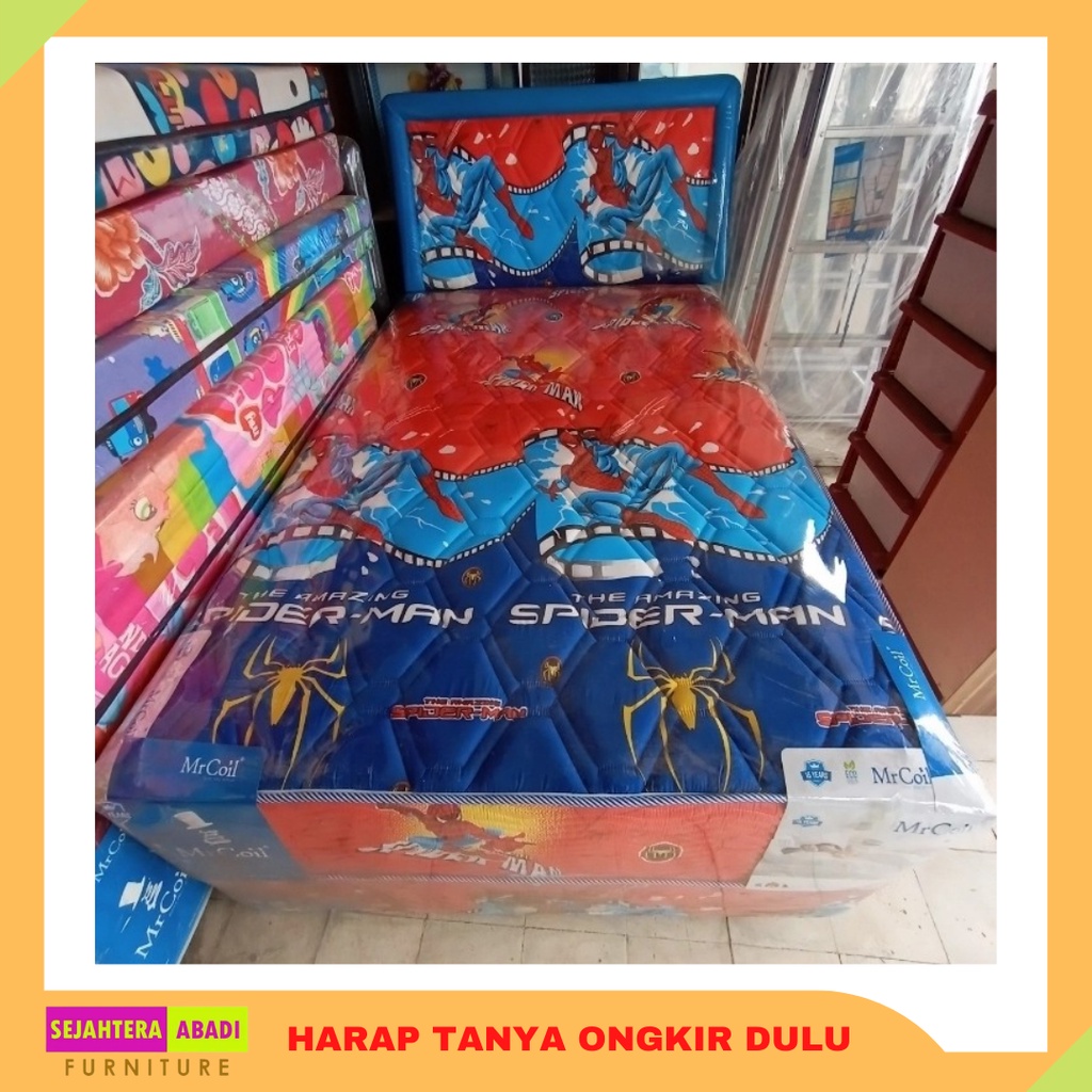 mr coil springbed 2in1 twin bed sorong standard & kids full set murah