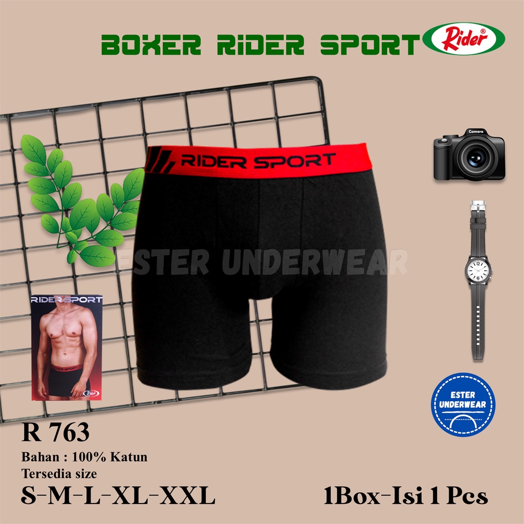 Celana Boxer Pria RIDER SPORT R 763 Isi 1 Pcs