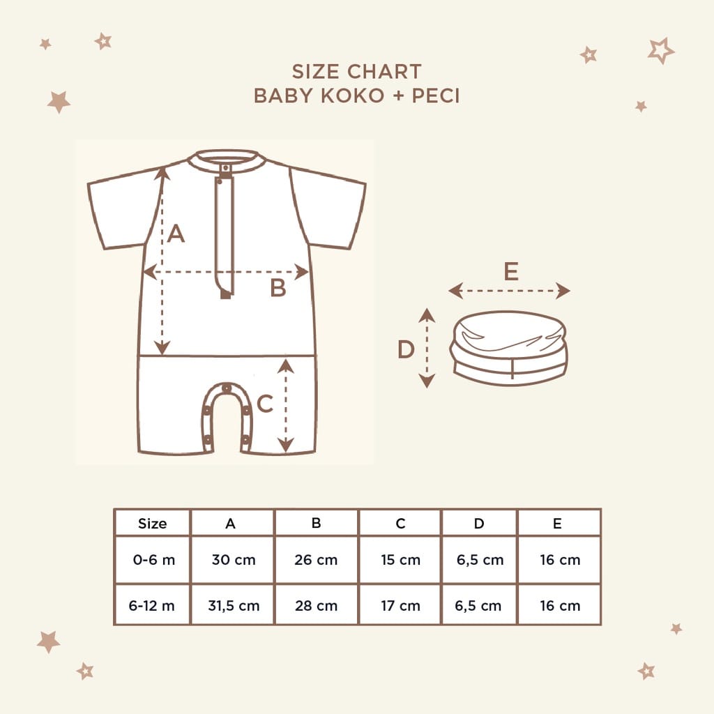 Little Palmerhaus Baby Setelan Koko &amp; Peci - WARNA RANDOM