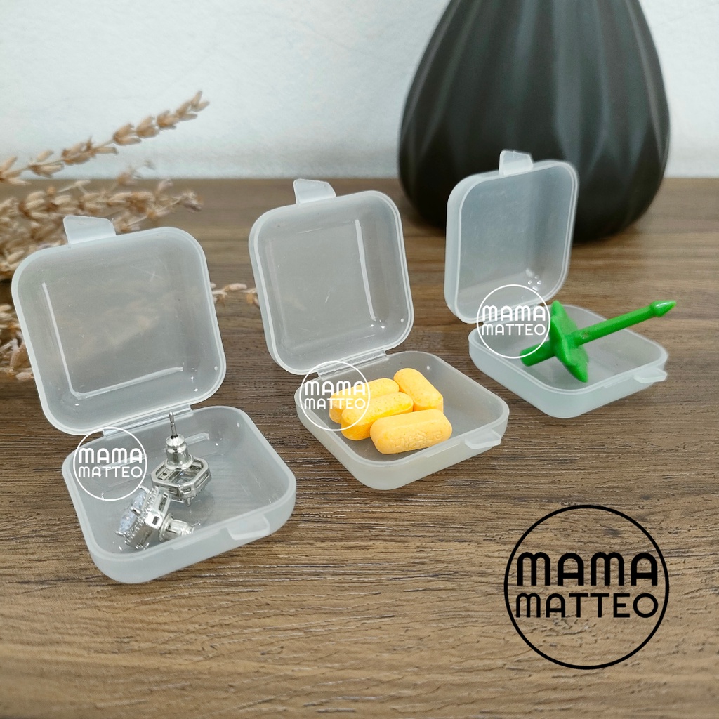 Kotak Obat Mini Transparan / Wadah Kecil Tempat Penyimpanan Pil Kapsul Serbaguna Portable Mini / Travel Storage Anting Perhiasan Cincin Box Case