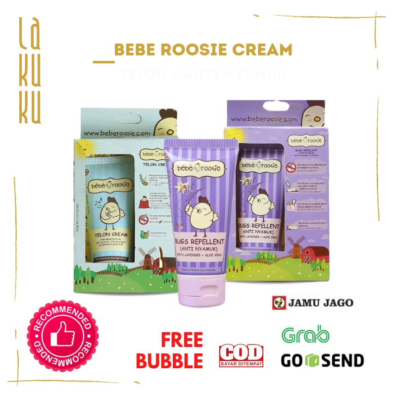 Lakuku - Bugs Repellent Bebe Roosie Cream Anti Nyamuk Aroma Lavender dan Telon Cream