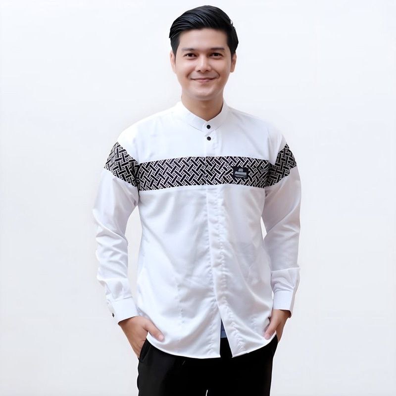 ( TERBARU ) Baju Koko Kurta Dewasa Lengan Panjang Pria Muslim Terbaru Motif Batik katun import